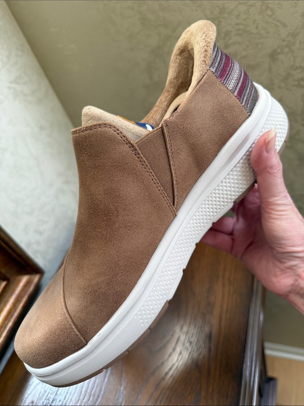 Skechers Bobs Slip-ins Skipper Wave Women’s chesnut Loafers w/White Sole. Sz 10. - Picture 14 of 14